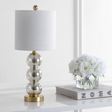 February 21" Glass/Metal LED Table Lamp - JONATHAN Y